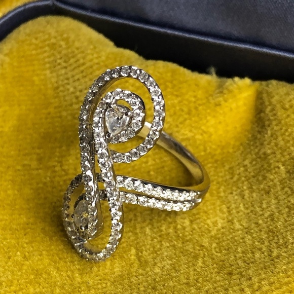 18KT WG natural D Diamond 2.5 CT Cocktail Ring - Picture 2 of 13